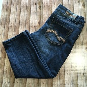 Bongo bling glitter jean capris dark blue sz 13